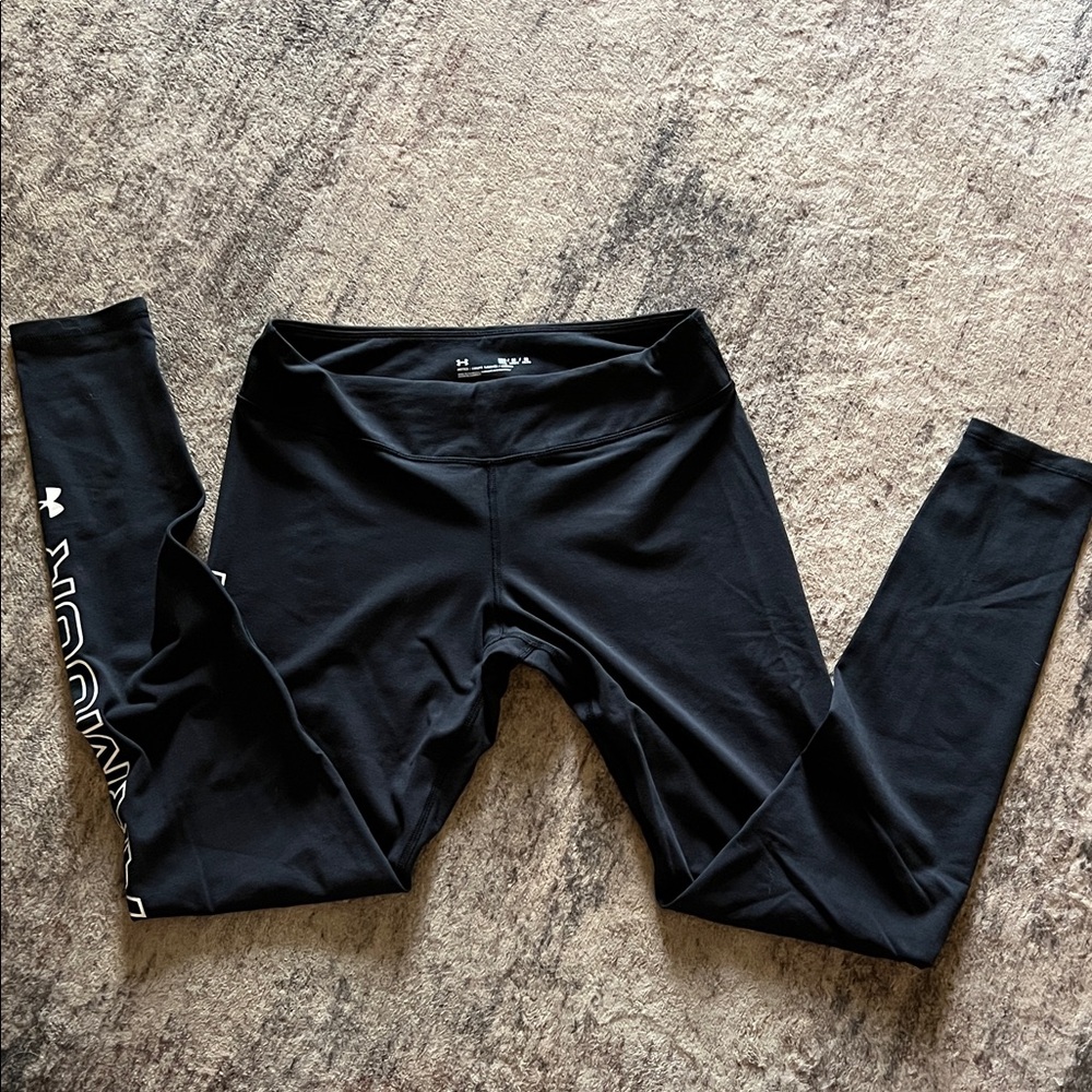 Under Armour women’s Black Leggings with White Logo